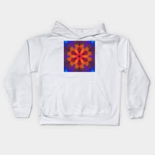 Retro Mandala Flower Orange Purple and Blue Kids Hoodie